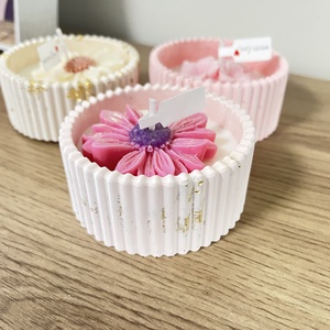 Virágos szójaviasz gyertya , Otthon & Életmód, Gyertya, illat, aroma, Gyertya, Gipszöntés, Gyertya-, mécseskészítés, MESKA