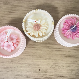 Virágos szójaviasz gyertya  - otthon & életmód - gyertya, illat, aroma - gyertya - Meska.hu