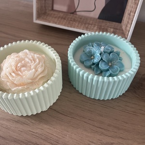 Virágos szójaviasz gyertya  - otthon & életmód - gyertya, illat, aroma - gyertya - Meska.hu