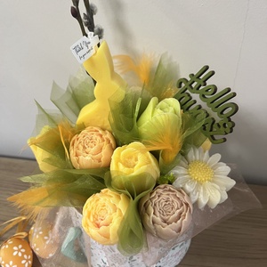 Húsvéti nyuszis szójaviasz box - ünnepi díszek, dekorációk - húsvéti díszek és dekorációk - húsvéti asztaldíszek - Meska.hu