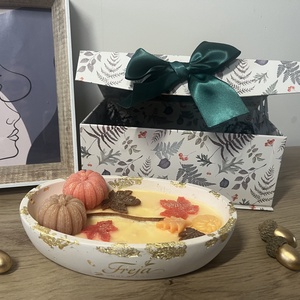 Pumpkin Spice szójaviasz gyertya ajándékdobozban, Otthon & Életmód, Gyertya, illat, aroma, Gyertya, Gyertya-, mécseskészítés, MESKA