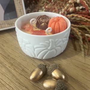 Pumpkin Spice szójaviasz gyertya tökös kerámia tálban - otthon & életmód - gyertya, illat, aroma - gyertya - Meska.hu