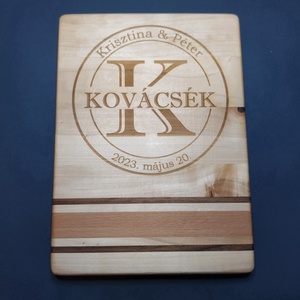vágódeszka névre szóló gravírozással , esküvőre , nászajándékba , lakásavatóra, születésnapra - Meska.hu