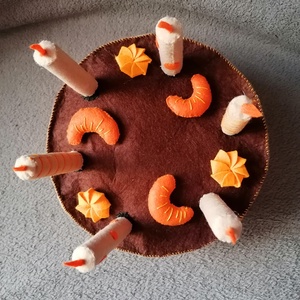 Narancsos, csokis filc torta gyümölcsökkel, habbal, Játék & Sport, Szerepjáték, Hímzés, Varrás, MESKA