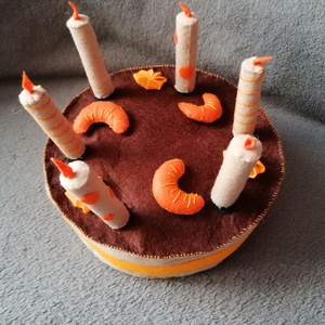 Narancsos, csokis filc torta gyümölcsökkel, habbal - játék & sport - szerepjáték - Meska.hu