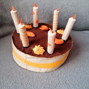 Narancsos, csokis filc torta gyümölcsökkel, habbal - játék & sport - szerepjáték - Meska.hu