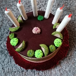 Kiwis, csokis filc torta gyümölcsökkel, habbal, Játék & Sport, Szerepjáték, Hímzés, Varrás, MESKA