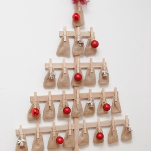 Karácsonyfa adventi naptár fából - karácsony - adventi díszek - adventi naptár - Meska.hu