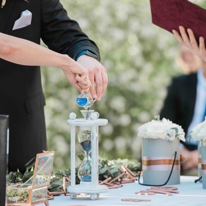 Homokóra fa házban esküvőre  - esküvő - emlék & ajándék - nászajándék - ceremónia szett - Meska.hu