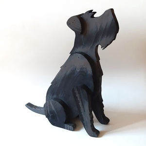 Deszkából készült snauzer kutya szobor - Meska.hu