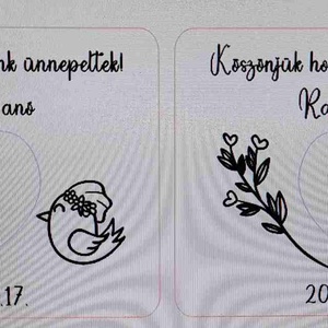 Köszönő ajándék esküvőre  virág vagy madárkás motívummal - esküvő - emlék & ajándék - köszönőajándék - Meska.hu