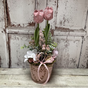 Tavaszi dekoráció textil tulipánokkal - Meska.hu