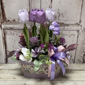 Tavaszi dekoráció textil tulipánokkal - Meska.hu