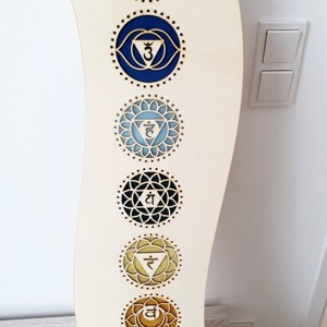 Csakra Mandala íves fali lámpatest fából - Meska.hu