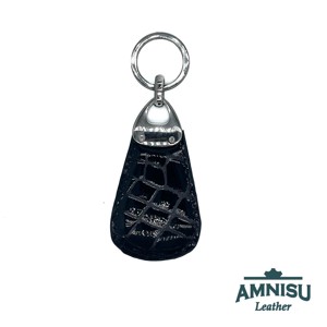 Fekete lakk krokkómintás csepp alakú swarovski köves kulcstartó H8024 - táska & tok - kulcstartó & táskadísz - kulcstartó - Meska.hu