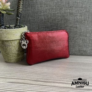 Metál bordó egy cipzáras kulcstartó A5006 - táska & tok - kulcstartó & táskadísz - kulcstartó - Meska.hu