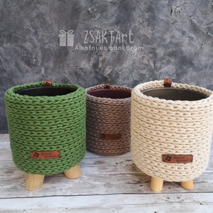 Puff horgolt kaspó - otthon & életmód - dekoráció - Meska.hu