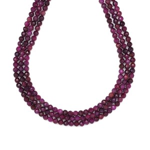 Rubin fazettált golyó 3-3,5mm ékszerkészítő alapanyag (füzér), Kellékek & szerszámok, Ásvány alapanyag, Ásványfüzér, , MESKA