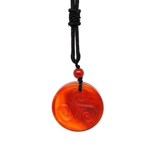 Kör spirál karneol medál zsinóron 3,5cm, Kellékek & szerszámok, Ásvány alapanyag, , MESKA