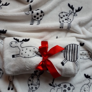 Tavaszi téli babatakaró 70x90 cm Meleg wellsoft rénszarvasos, Otthon & Életmód, Babaszoba, gyerekszoba, Babatakaró, gyerek pléd, Varrás, MESKA