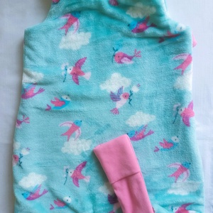 80-86-92-es téli tipegő hálózsák wellsoft + bébiplüss madárkás, Ruha & Divat, Babaruha & Gyerekruha, Tipegőhálózsák, Varrás, MESKA