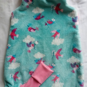 80-86-92-es téli tipegő hálózsák wellsoft + bébiplüss madárkás - ruha & divat - babaruha & gyerekruha - tipegőhálózsák - Meska.hu