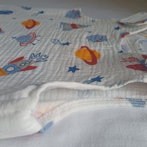 74-80-86 nyári tipegő hálózsák duplagéz pamut űrhajós - baba - mama - babaruházat - tipegőhálózsák - Meska.hu