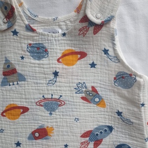 74-80-86 nyári tipegő hálózsák duplagéz pamut űrhajós - baba - mama - babaruházat - tipegőhálózsák - Meska.hu