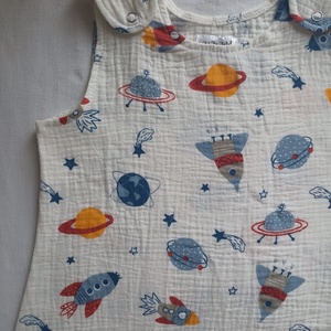 80-86-92-es nyári muszlin tipegő hálózsák duplagéz űrhajós MELEG SZOBA 24-25 fok - ruha & divat - babaruha & gyerekruha - tipegőhálózsák - Meska.hu