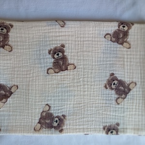Nyári muszlin babatakaró kánikula duplagéz gyerektakaró 70x90 cm macis , Otthon & Életmód, Babaszoba, gyerekszoba, Babatakaró, gyerek pléd, Varrás, MESKA