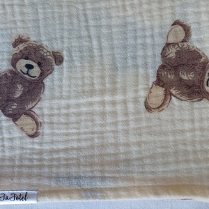 Nyári muszlin babatakaró kánikula duplagéz gyerektakaró 70x90 cm macis  - otthon & életmód - babaszoba, gyerekszoba - babatakaró, gyerek pléd - Meska.hu