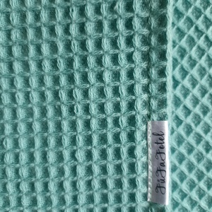 Babaváró csomag waffel babatakaró 70x90 cm és törlőkendő 40x40 cm menta - otthon & életmód - babaszoba, gyerekszoba - babatakaró, gyerek pléd - Meska.hu