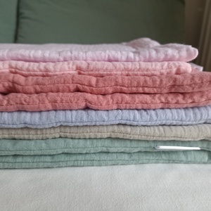  Muszlin babapárna vékony töltettel egész évre duplagéz 38x23 cm zsálya indigo mályva - játék & sport - ovis felszerelés - ovis párna, kispárna - Meska.hu