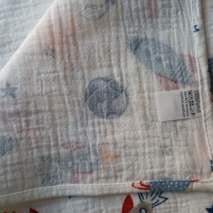 Nyári kánikula duplagéz felnőtt takaró muszlin 140x00 cm űrhajós - otthon & életmód - lakástextil - felnőtt takaró, pléd - Meska.hu