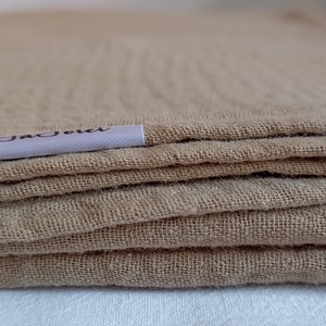 Nyári kánikula duplagéz felnőtt takaró muszlin 140x00 cm tejeskávé - otthon & életmód - lakástextil - felnőtt takaró, pléd - Meska.hu