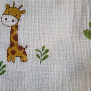 Nyári muszlin babatakaró kánikula duplagéz gyerektakaró 70x90 cm zsiráfos, Otthon & Életmód, Babaszoba, gyerekszoba, Babatakaró, gyerek pléd, Varrás, MESKA