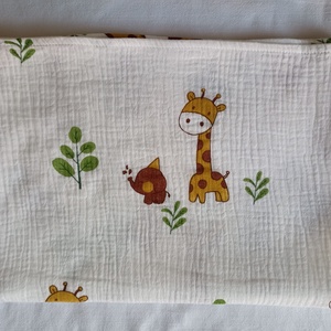 Nyári muszlin babatakaró kánikula duplagéz gyerektakaró 70x90 cm zsiráfos - otthon & életmód - babaszoba, gyerekszoba - babatakaró, gyerek pléd - Meska.hu