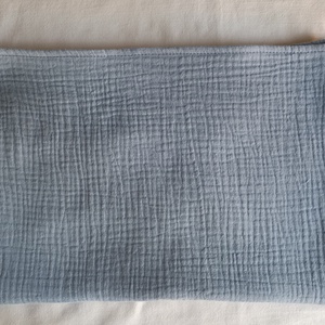 Nyári muszlin kánikula ovistakaró duplagéz gyerektakaró 100x130 cm fakó farmerkék - Meska.hu