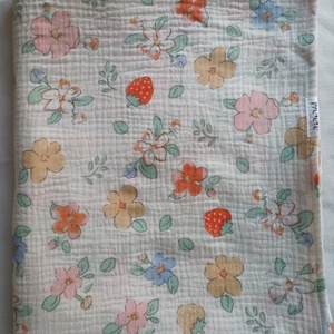Nyári muszlin kánikula ovistakaró duplagéz gyerektakaró 100x130 cm epres - Meska.hu
