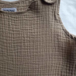 80-86-92-es nyári muszlin tipegő hálózsák duplagéz tejeskávé - ruha & divat - babaruha & gyerekruha - tipegőhálózsák - Meska.hu