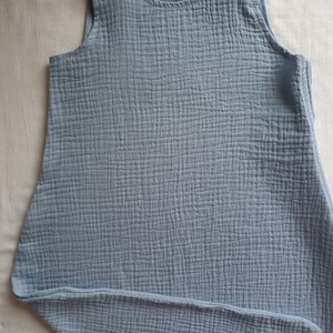 62-68-74-80-as nyári muszlin hálózsák egybe duplagéz babahálózsák gyerekhálózsák fakó farmerkék - ruha & divat - babaruha & gyerekruha - tipegőhálózsák - Meska.hu