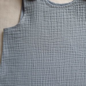 62-68-74-80-as nyári muszlin hálózsák egybe duplagéz babahálózsák gyerekhálózsák fakó farmerkék - ruha & divat - babaruha & gyerekruha - tipegőhálózsák - Meska.hu