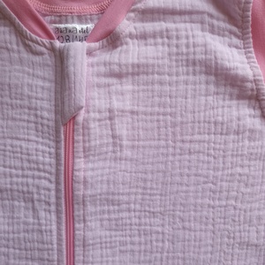 128-134-140-es nyári muszlin tipegő hálózsák duplagéz halvány rózsaszín - ruha & divat - babaruha & gyerekruha - tipegőhálózsák - Meska.hu