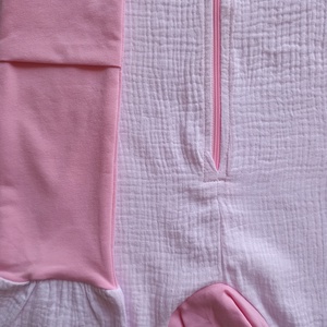 128-134-140-es nyári muszlin tipegő hálózsák duplagéz halvány rózsaszín - ruha & divat - babaruha & gyerekruha - tipegőhálózsák - Meska.hu