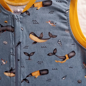 134-140-146-os nyári tipegő hálózsák pamut kánikula bálnás - ruha & divat - babaruha & gyerekruha - tipegőhálózsák - Meska.hu