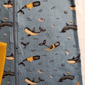 134-140-146-os nyári tipegő hálózsák pamut kánikula bálnás - ruha & divat - babaruha & gyerekruha - tipegőhálózsák - Meska.hu