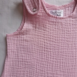 50-56-62-68-as nyári muszlin hálózsák duplagéz újszülött babahálózsák egybe babarózsaszín - ruha & divat - babaruha & gyerekruha - tipegőhálózsák - Meska.hu