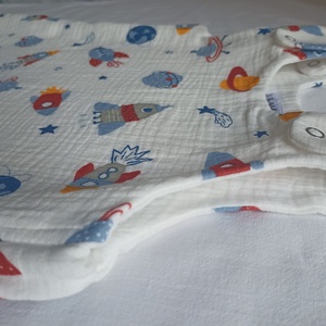 68-74-80-as nyári-őszi tipegő hálózsák átmeneti kétrétegű duplagéz űrhajós - ruha & divat - babaruha & gyerekruha - tipegőhálózsák - Meska.hu