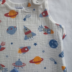 68-74-80-as nyári-őszi tipegő hálózsák átmeneti kétrétegű duplagéz űrhajós - ruha & divat - babaruha & gyerekruha - tipegőhálózsák - Meska.hu