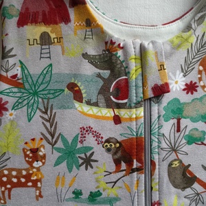 116-122-128-as őszi tipegő hálózsák átmeneti pamut dzsungeles - ruha & divat - babaruha & gyerekruha - tipegőhálózsák - Meska.hu